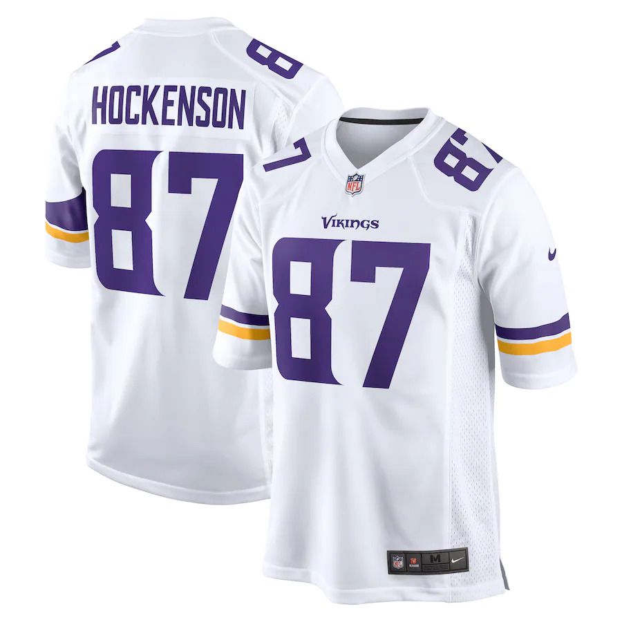 Men Minnesota Vikings 87 Hockenson Nike White Game Player NFL Jersey